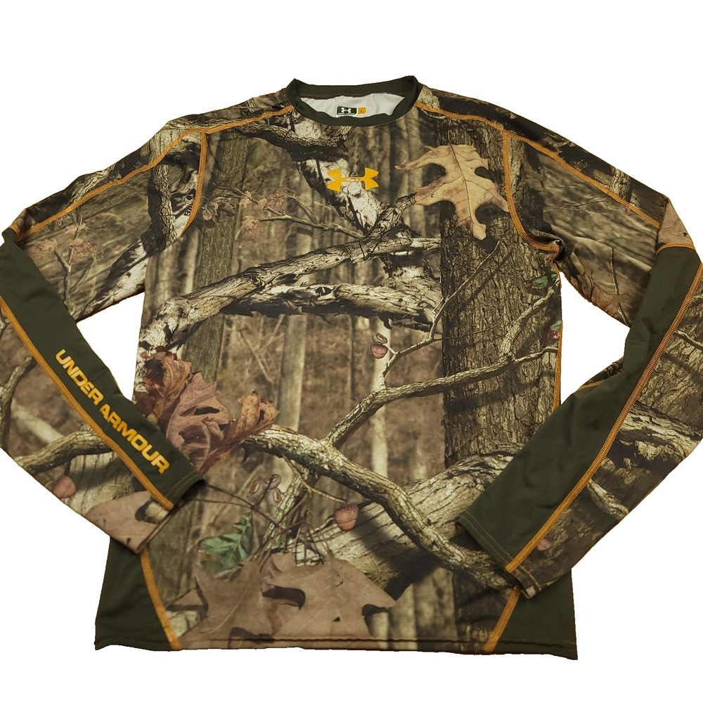 Under‎ Armour Compression Mens L Mossy Oak Break Up Infinity Camo Hunting Gear